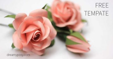 paper rose, free template, free tutorial,