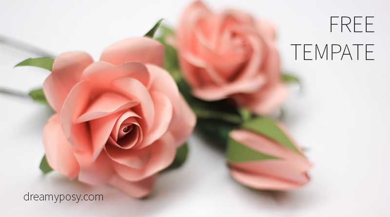 PAPER ROSE DIY TUTORIAL  Easy LARGE Paper Flowers + FREE templates! 