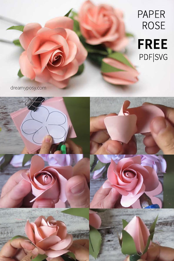 Paper Rose Template Printable Free