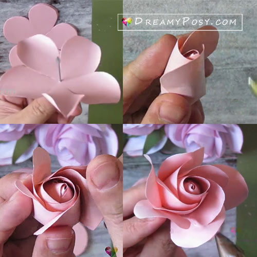 Easy tutorial to make a paper rose, FREE template