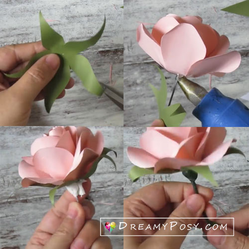 Paper rose free template and tutorial, paper flower templates, paper flower tutorials, #paperflower #flowertemplate #flowertutorial