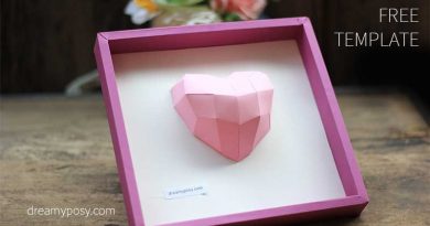 3D heart frame: free template and tutorial, diy gift, diy decor