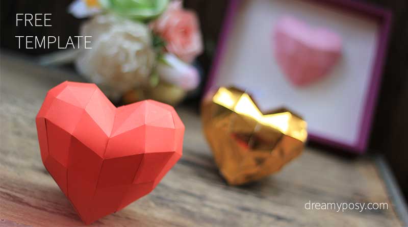 Free Template To Make Paper 3d Heart For Your Valentine