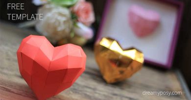 How to make paper 3D heart, FREE template and tutorial