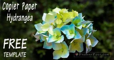 Free template and tutorial to make Hydrangea paper flower , paper flowers, flower making, free tutorial, free template