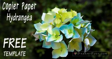 Free template and tutorial to make Hydrangea paper flower , paper flowers, flower making, free tutorial, free template