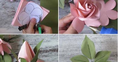 DIY paper wedding bouquet of roses, FREE template DIY paper wedding bouquet of roses, FREE template