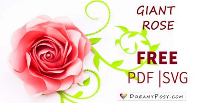 Giant rose template and tutorial, all are free #paperflowers #papercrafts