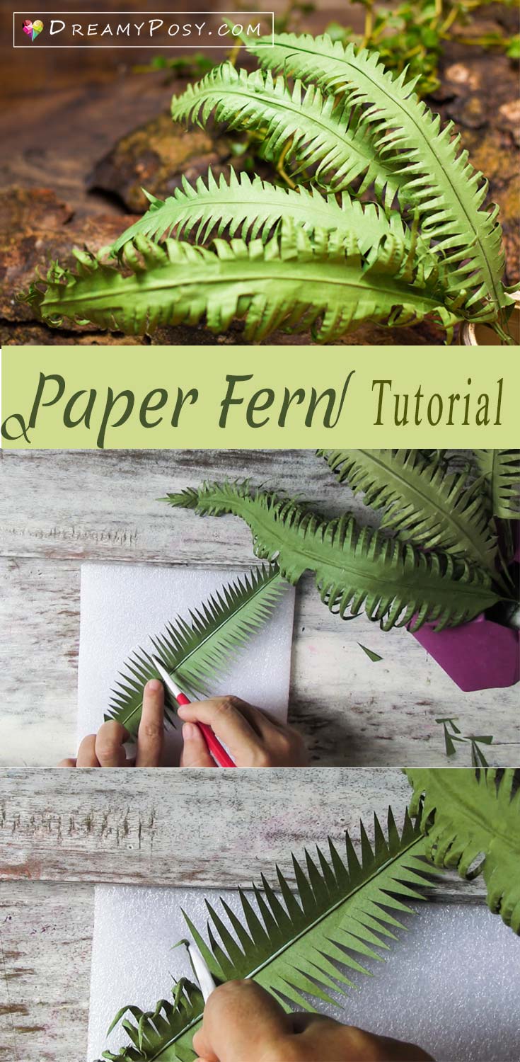 Paper fern tutorial, so easy, paper leaves, paper flower #paperflowers