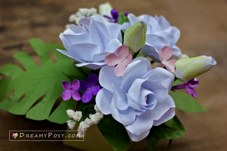 Paper Gardenia flower, free template and tutorial, paper flowers from copier paper, flower making tutorial