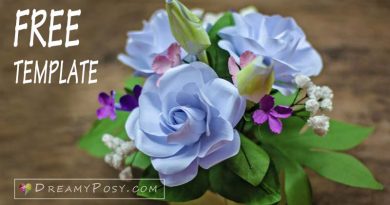 Paper Gardenia flower, free template and tutorial, paper flowers from copier paper, flower making tutorial