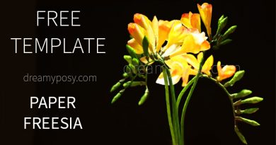 paper flower, freesia paper flower, free template, free tutorial