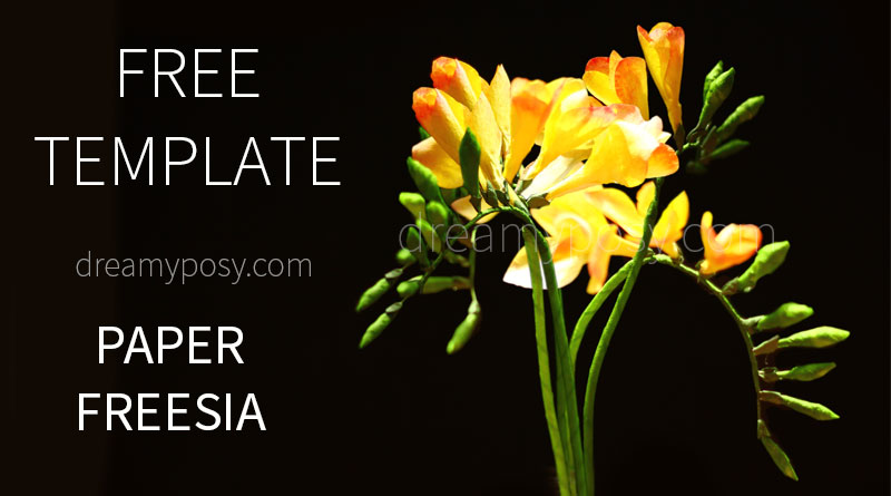 paper flower, freesia paper flower, free template, free tutorial