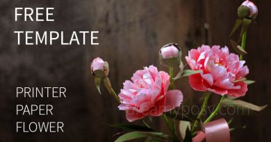 paper peony tutorial, free template, paper flower tutorial