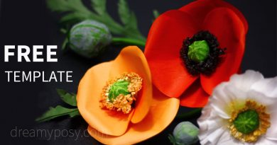 paper poppy, paper flower, free template