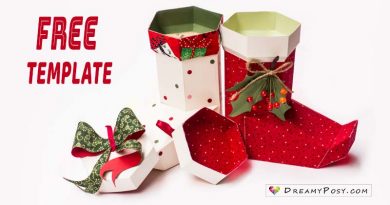 5 Christmas gift topper step by step tutorial, Free template