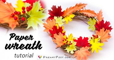 Paper wreath tutorial, with free template, so easy #paperflower #flowertutorial