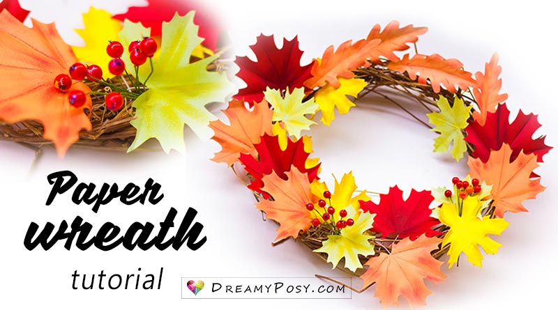 Paper wreath tutorial, with free template, so easy #paperflower #flowertutorial