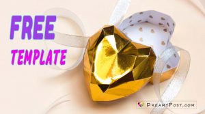 FREE template to make paper 3D heart for your Valentine