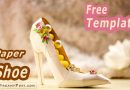paper shoe template, paper high heel shoe, free template, step by step video tutorial