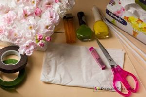 How to make paper cherry blossom from facial tissue, so easy