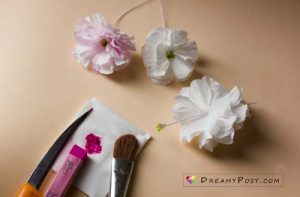 How to make paper cherry blossom from facial tissue, so easy