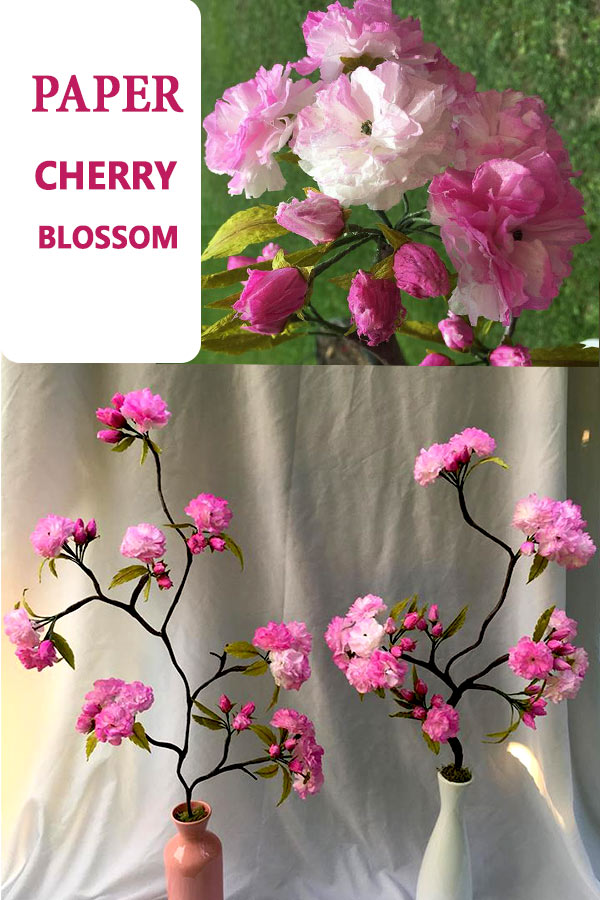 Paper cherry blossom tutorial #paperflower #flowertutorial #easycraft