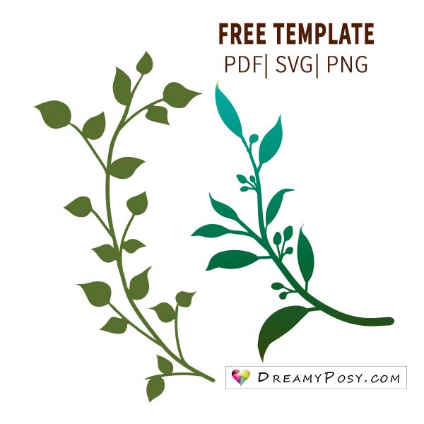 Leaves template, free PDF, SVG, PNG files #paperleaves #leavestemplate #paperflowers