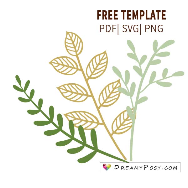 Leaves template, free PDF, SVG, PNG files #paperleaves #leavestemplate #paperflowers