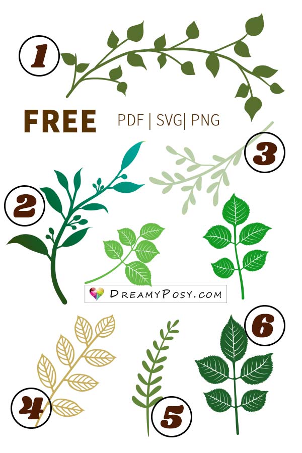 Download Leaves template, branch template, FREE PDF, SVG, PNG files