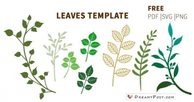 Leaves template, free PDF, SVG, PNG files #paperleaves #leavestemplate #paperflowers