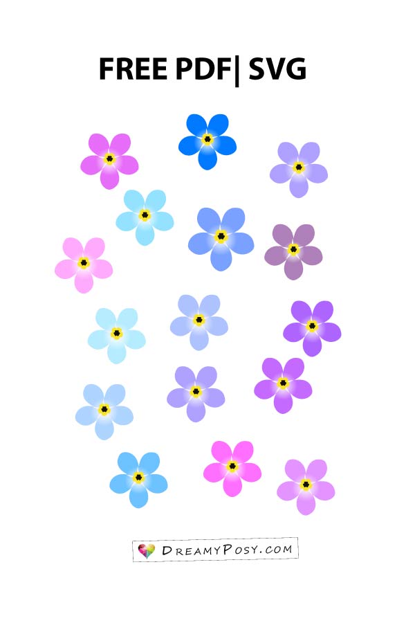 Flower templates, free PDF, SVG, PNG files, super easy ...