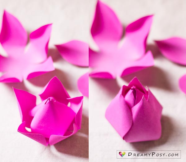 Lotus flower making with paper, free templates #paperflowers #flowertutorial #flowertemplate #freesvg