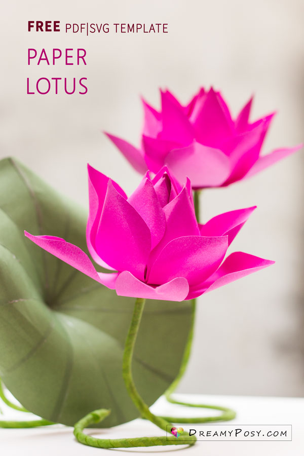 Lotus flower making with paper, free templates #paperflowers #flowertutorial #flowertemplate #freesvg