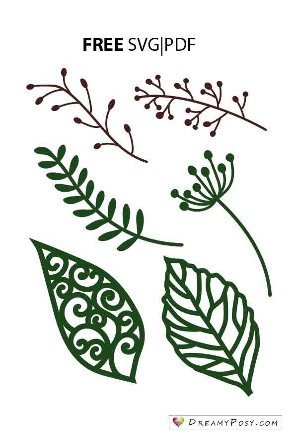 Leaves template, free PDF, SVG files