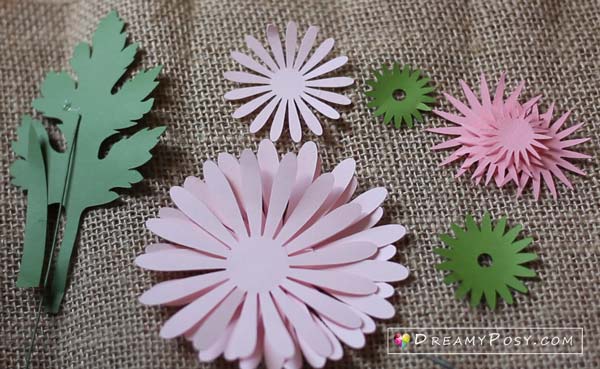 Paper flower diy, free template