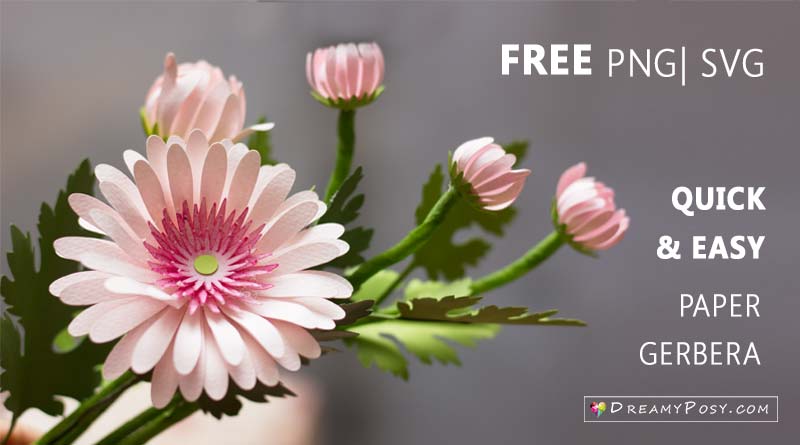Paper flowers DIY, free template and step by step tutorial