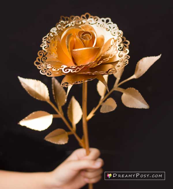 Gold rose tutorial and template