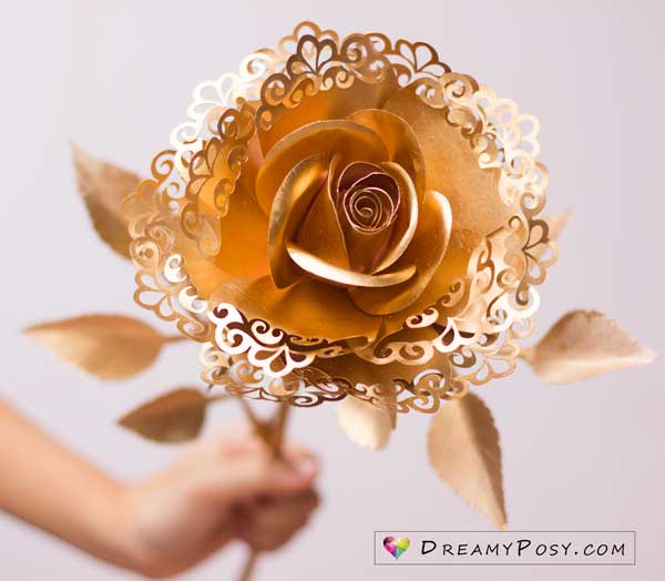 Golden rose tutorial and template