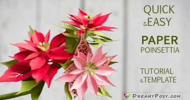Paper poinsettia tutorial and template