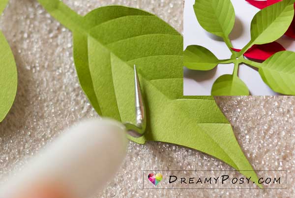 Paper poinsettia tutorial and template