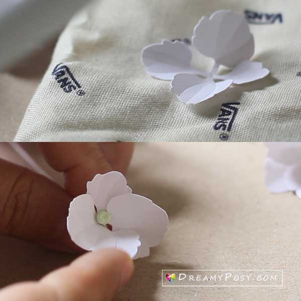 Paper Hydrangea tutorial, step 2