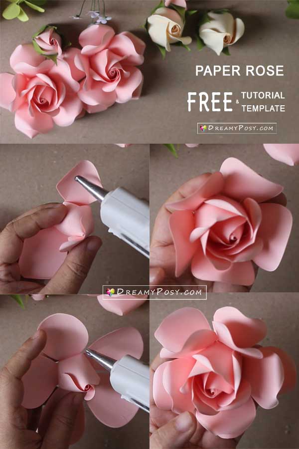 10+ tutorials to make paper rose, FREE templates, step by step