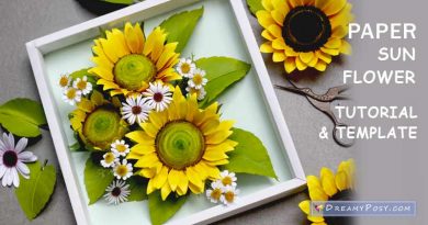 Paper sun flower tutorial and template