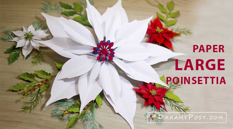 Paper large poinsettia template