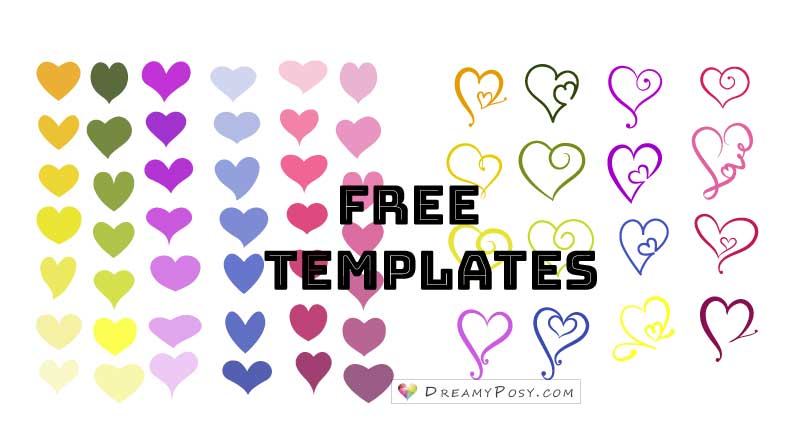 50+ free printable heart templates, JPEG and SVG, re-sizable.