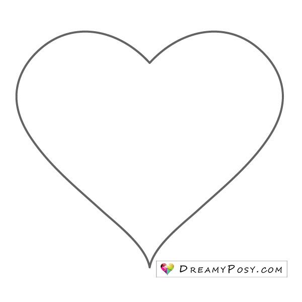 Printable Heart Outline SVG Template For Valentine's Day 