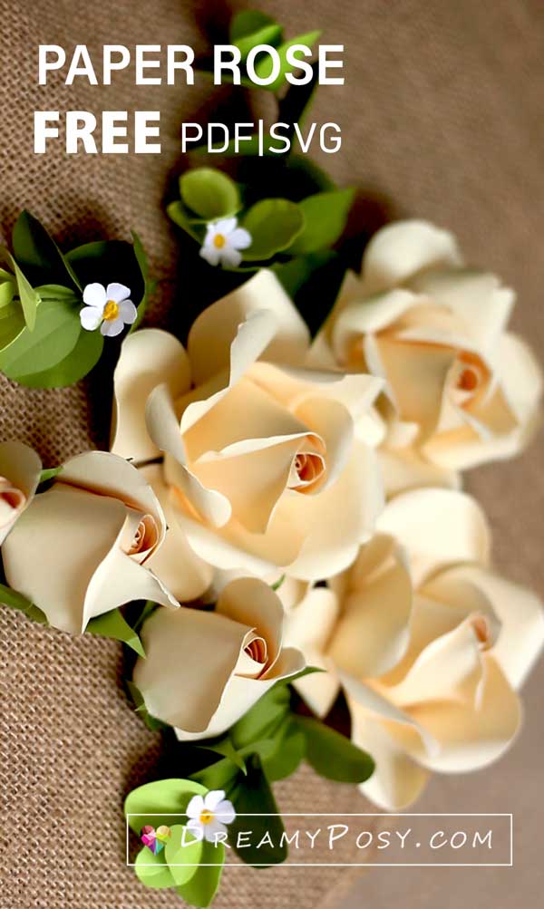 Paper rose tutorial, free template