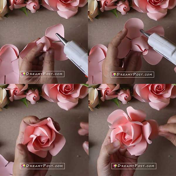 How To Make Big Paper Roses Step By Step (+ FREE Template