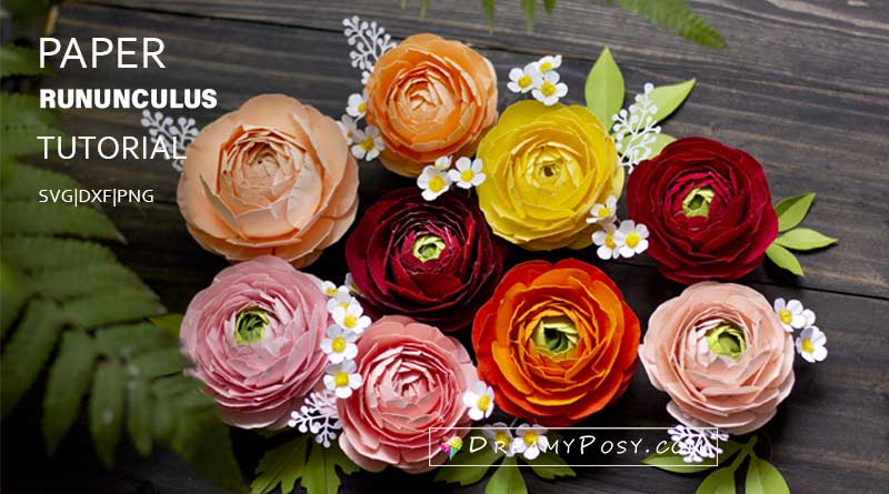 Cardstock Ranunculus flower tutorial